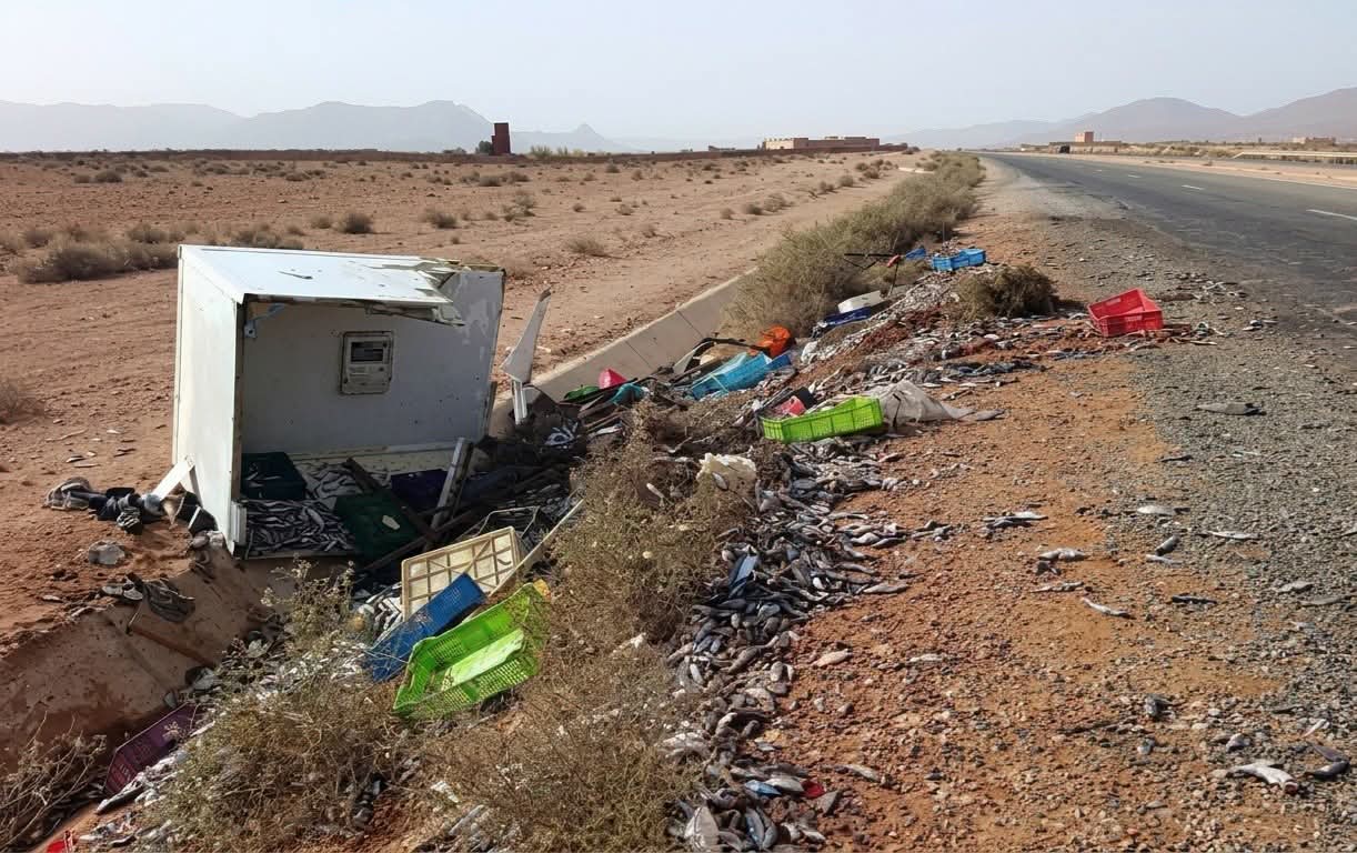 حادثة سير مميتة على الطريق السريع تيزنيت الداخلة